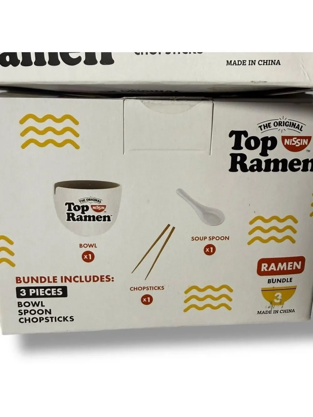 Nissin Top Ramen Set with Bowl and Utensils 2 Pack